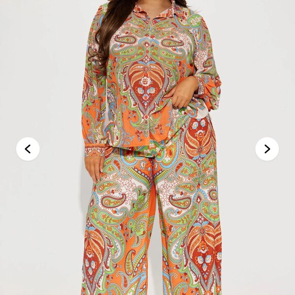 Paisley Matching Pants Set - Picture 1 of 3